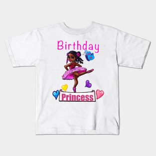 It’s my birthday. Afro Black girl African American birthday princess Kids T-Shirt